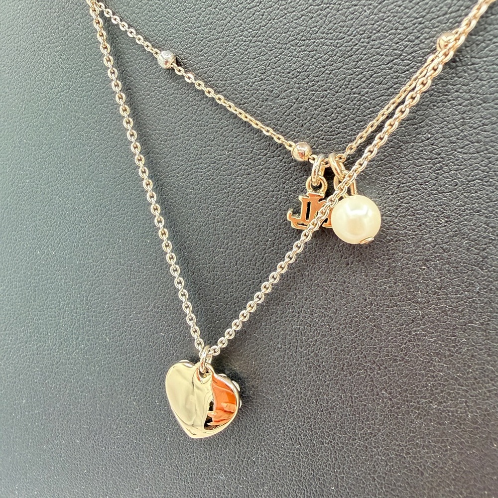 RALPH LAUREN Light Gold Heart Multi strand Pendant Necklace - Picture 7 of 8